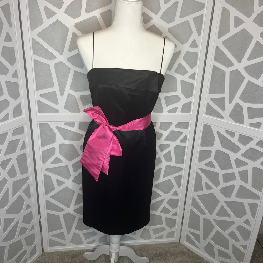 Lilly Pulitzer Black Mini Dress with Pink Bow